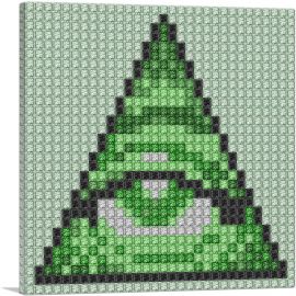 Illuminati Money Dollar Eye of Providence Jewel Pixel
