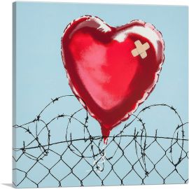 Love Hurts: Barbed Wire Heart Ballon-1-Panel-12x12x1.5 Thick