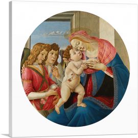 The Virgin and Child with Two Angels 1490-1-Panel-18x18x1.5 Thick