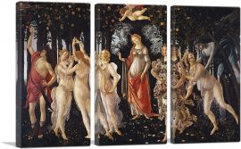 La Primavera Allegory of Spring 1482-3-Panels-60x40x1.5 Thick