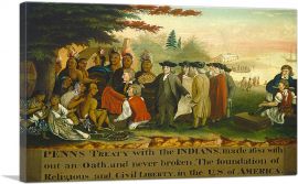Penn's Treaty With the Indians 1844-1-Panel-26x18x1.5 Thick