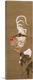 Hen and Rooster with Grapevine