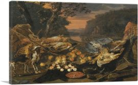 A Still Life With Game Hunting Gear And Two Dogs-1-Panel-18x12x1.5 Thick