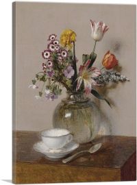 Spring Flowers With a Cup And a Saucer 1865