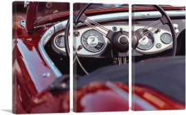 Classic Oldtimer Car Dashboard Home decor-3-Panels-60x40x1.5 Thick