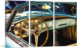 Old Car Interior Home decor-3-Panels-60x40x1.5 Thick