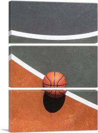 Basketball Ball On Court Home decor-3-Panels-60x40x1.5 Thick
