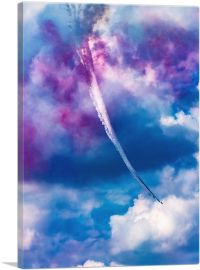 Fighter Jet Plane Aircrafts Descending Purple Sky