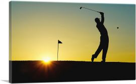Golfer Silhouette at Dawn