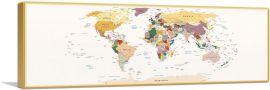 World Map Earth Tone Panoramic