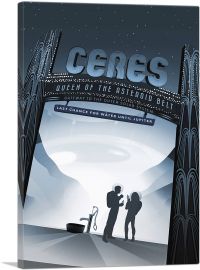 Ceres Queen of the Asteroid Belt First Explored Dwarf Planet NASA Poster