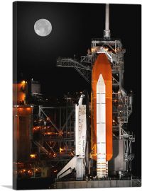 NASA Rocket Launch Pad With Full Moon