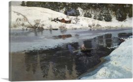 Winter At The River Simoa 1883-1-Panel-26x18x1.5 Thick