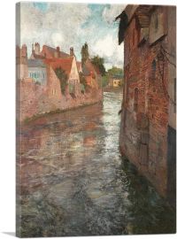 Old Houses At Somme In Abbeville 1894-1-Panel-26x18x1.5 Thick