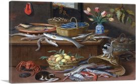 Still Life With Fish And Cats In The Kitchen